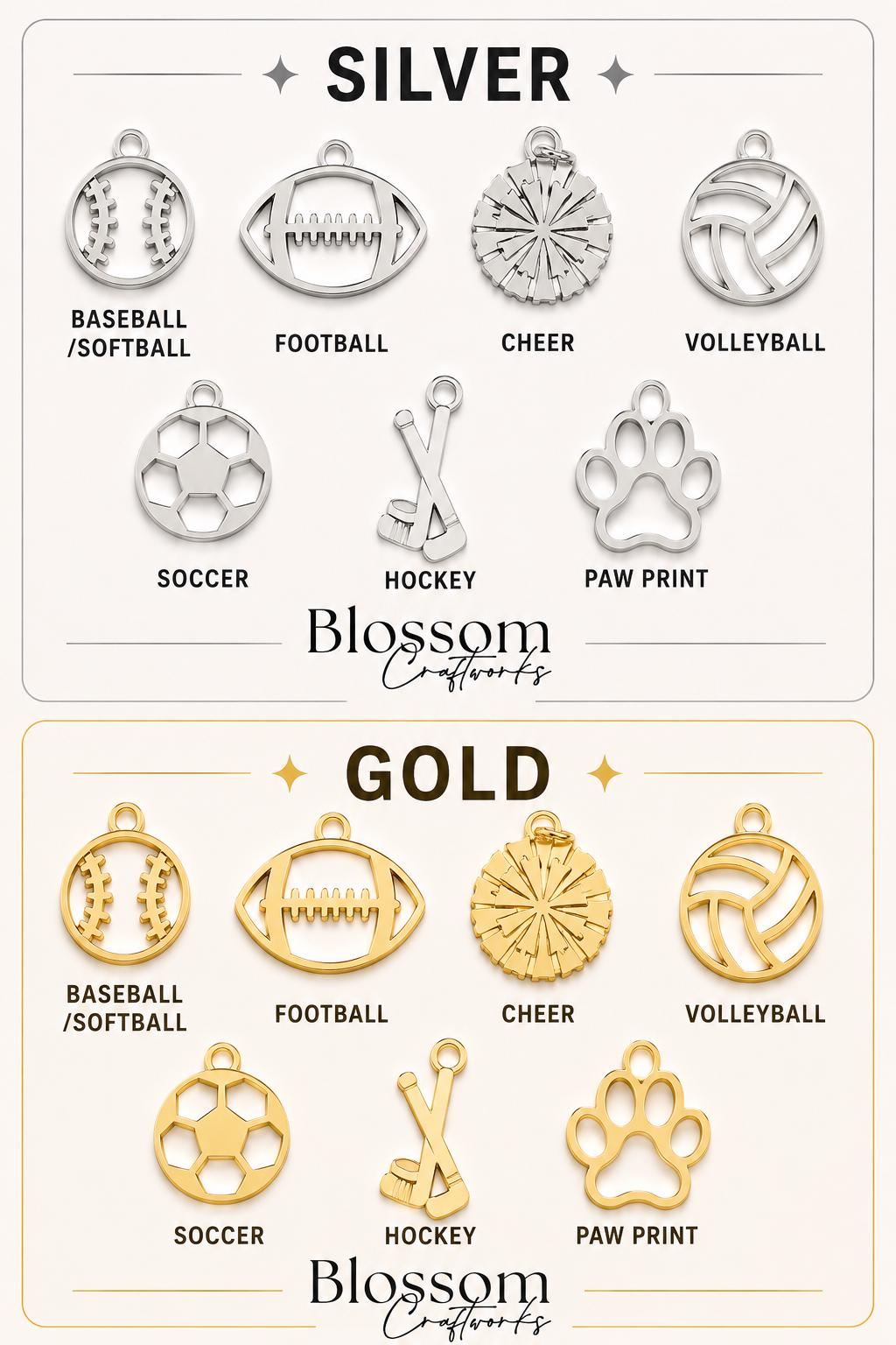 Personalized Baseball Charm Necklace, Sports Mom Game Day Gift