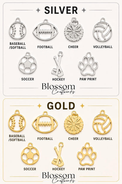 Personalized Basketball Charm Necklace, Sports Mom Game Day Gift